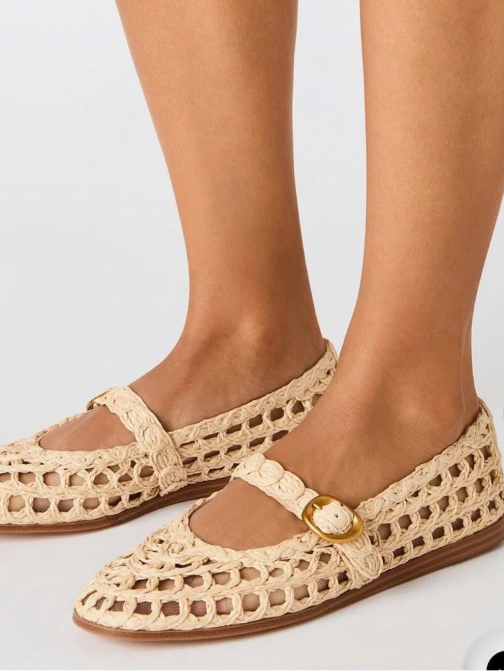 Steve Madden Crochet Mary Jane Flats in Beige size 9